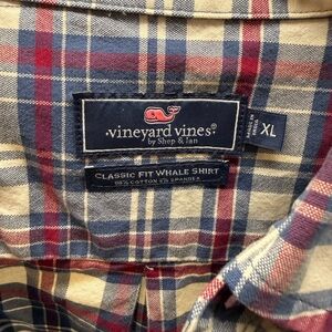 Vineyard Vines Men's Plaid Button Down Shirt - Red, Blue, and Cream